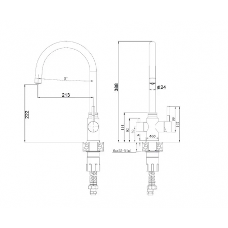 Кухонный смеситель Fabiano SKFC 90 ST Titanium A-55